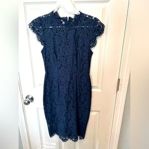 Navy blue lace dress.
